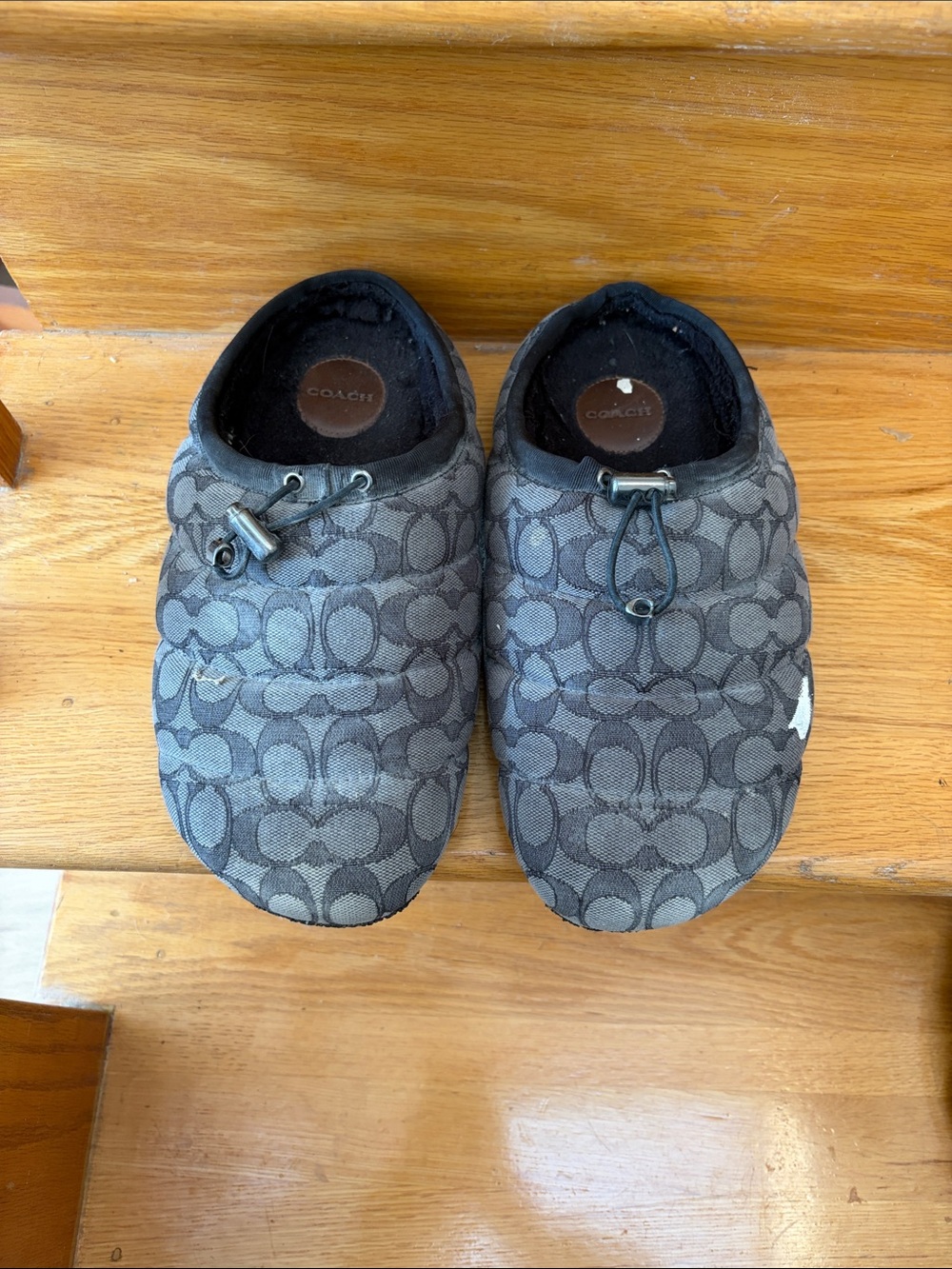 Coach Charcoal Signature Slip-On Clogs